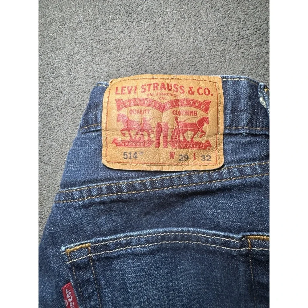 Levi's 514 Straight Fit Jeans Mens 29x32 Blue Wash Denim Red Tab Casual
